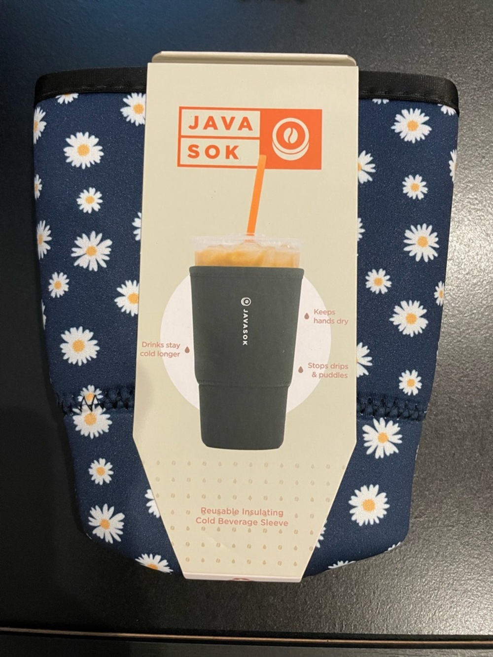 Sok It Javasok
Daisy Flower cup sleeve 
Large 30-32 ozs
